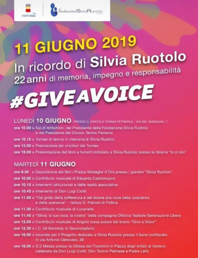 Silvia Ruotolo gli eventi in ricordo