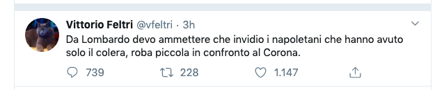 Feltri tweet coronavirus