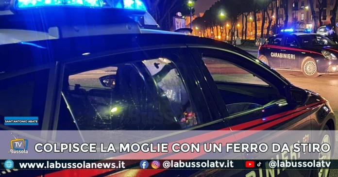 COLPISCE MOGLIE CON FERRO DA STIRO