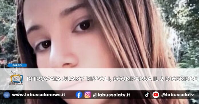 Trovata Suamy Rispoli, la 16enne scomparsa a Portici, sta bene. Aveva fatto perdere le sue tracce il 2 dicembre