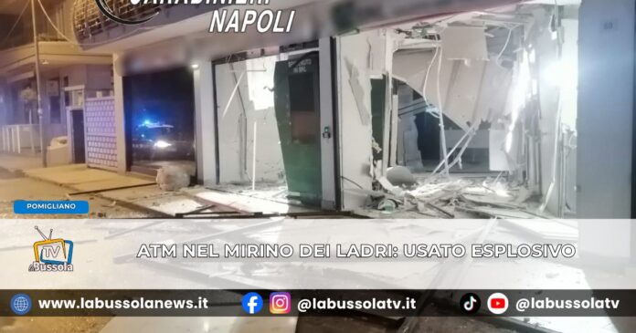 Ancora bancomat nel mirino dei malviventi stanotte fatto esplodere ATM a Pomigliano D'Arco da ignoti