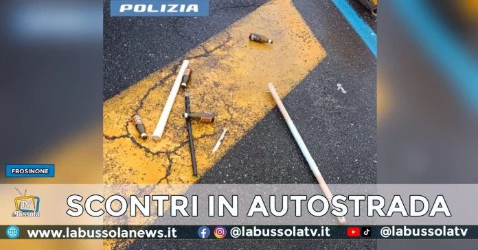 tifosi del Napoli e ultras della Lazio in A1