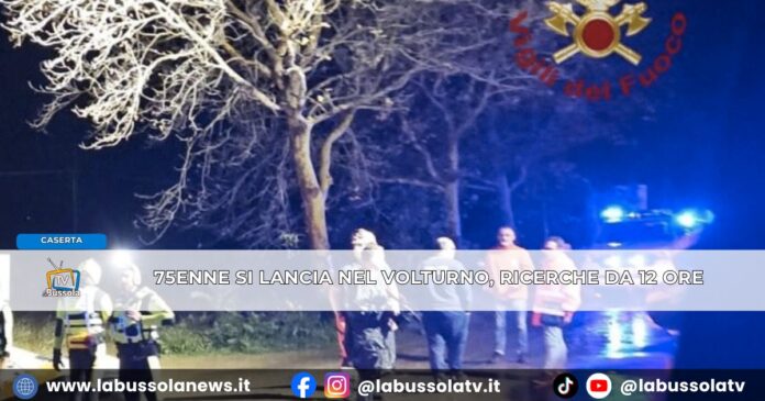 Uomo 75enne si lancia nel Volturno, ricerche in corso da oltre 12 ore nel casertano