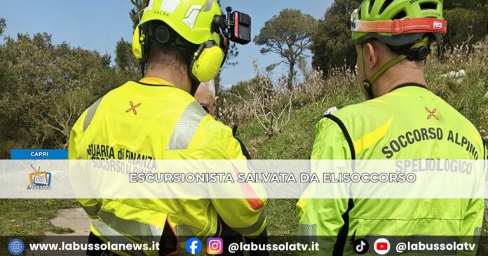Escursionista spagnola si infortuna nei pressi dell'ossevatorio a Capri, salvata dall'elisoccorso