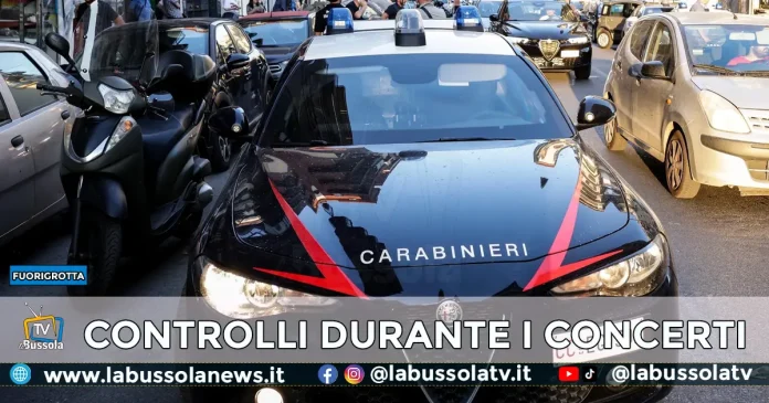 CONTROLLI CARABINIERI DURANTE CONCERTI GEOLIER
