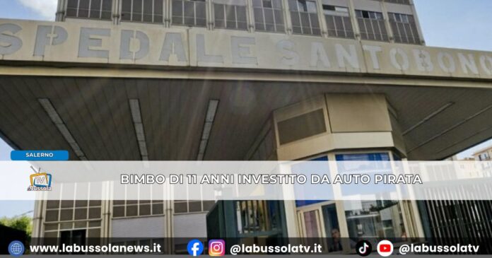 Dramma nel salernitano, bimbo di 11 anni investito da auto pirata è in fin di vita, ricoverato al Santobono
