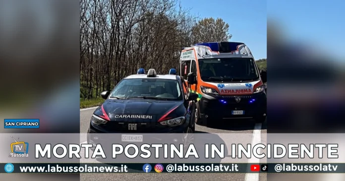 SAN CIPRIANO D'AVERSA MORTA POSTINA INCIDENTE STRADALE