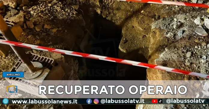 AVELLINO OPERAIO RECUPERATO DAI VIGILI DEL FUOCO