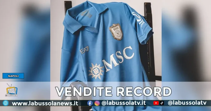 NAPOLI MAGLIA CENTENARIO VENDITE RECORD