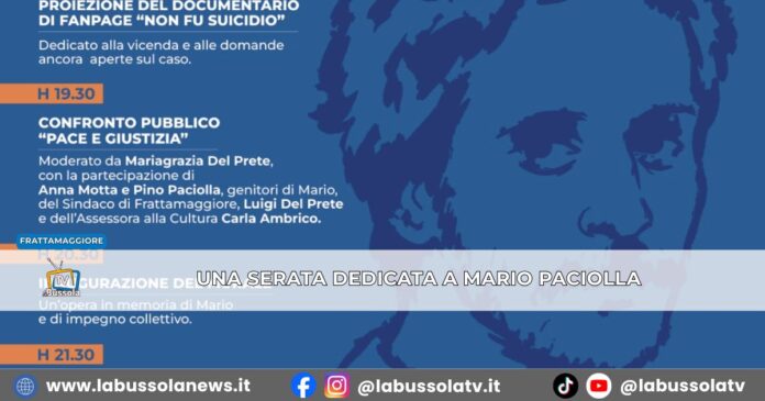 Pace, giustizia e memoria una serata dedicata a Mario Paciolla, giovedi’ a ‘il cantiere’ di Frattamaggiore