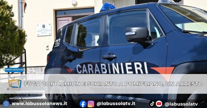 RUBANO UN CAMION a Pomigliano E NELLA FUGA SI SCHIANTANO CONTRO UN MURO, arrestato 33enne per resistenza a pubblico ufficiale