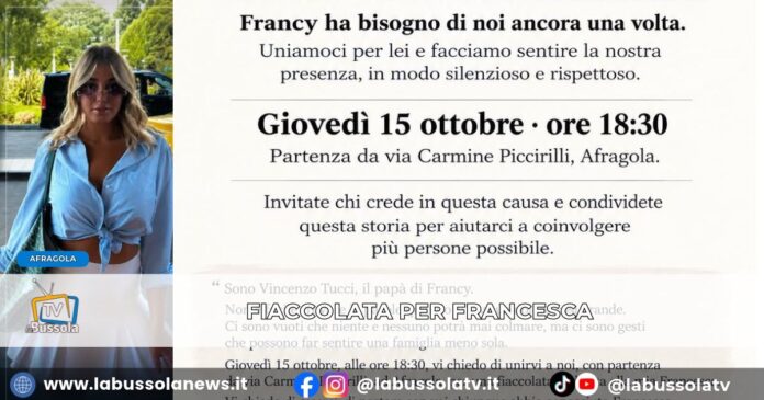 Una fiaccolata per Francy_ Afragola si stringe attorno alla famiglia Tucci